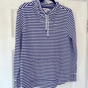 Vineyard Vines Blue and White Cowl Neck Sweater XS